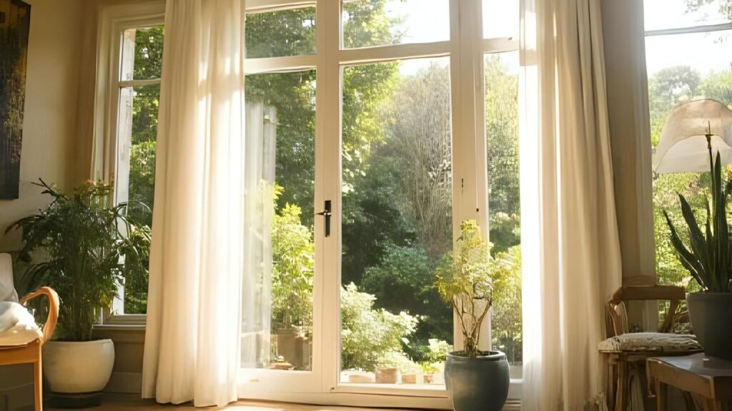 sunroom curtain idea white and long