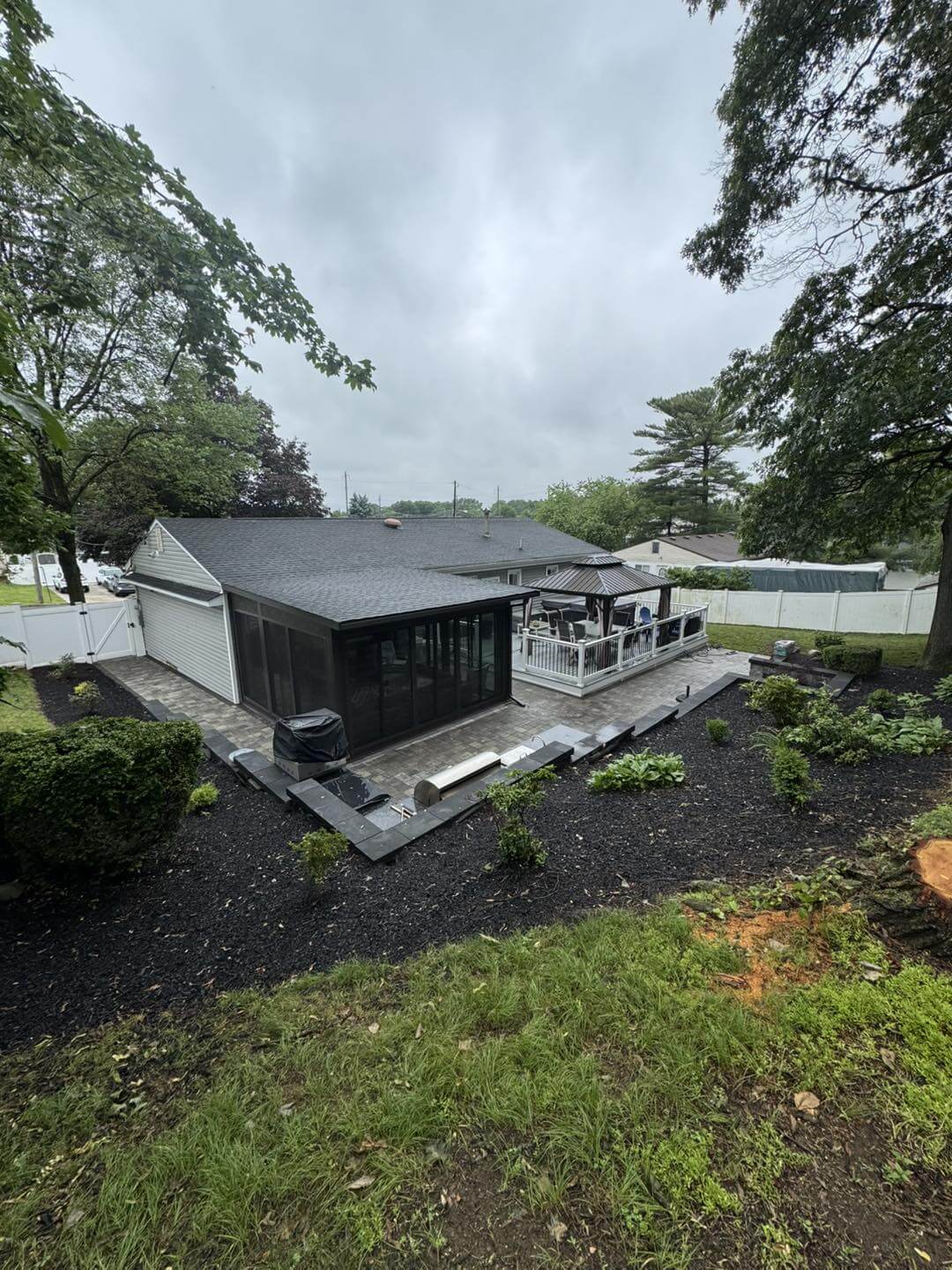 screened in porch built onto a home in New Jersey