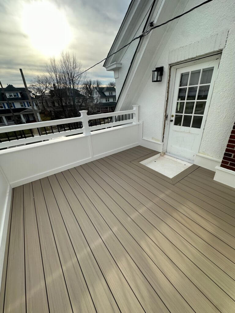 Backyard deck and outdoor living space in New Jersey