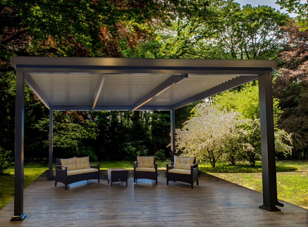 pergola cover in backyard in new jersey