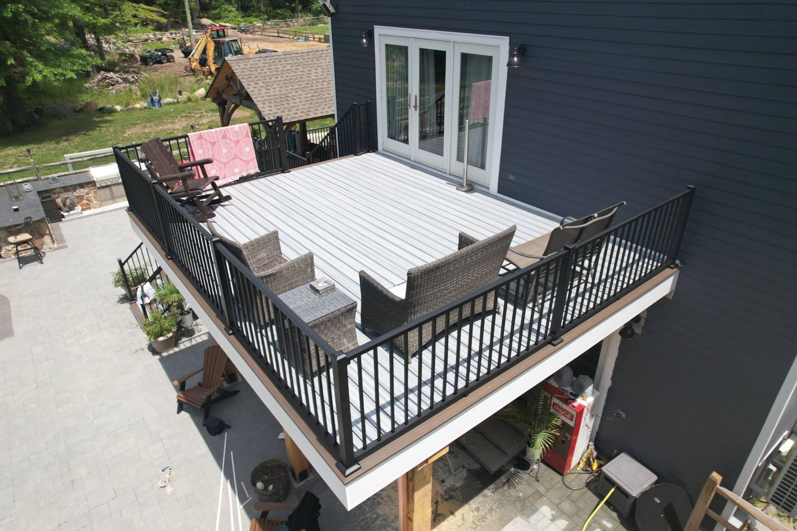 Large two-level composite deck in Union NJ