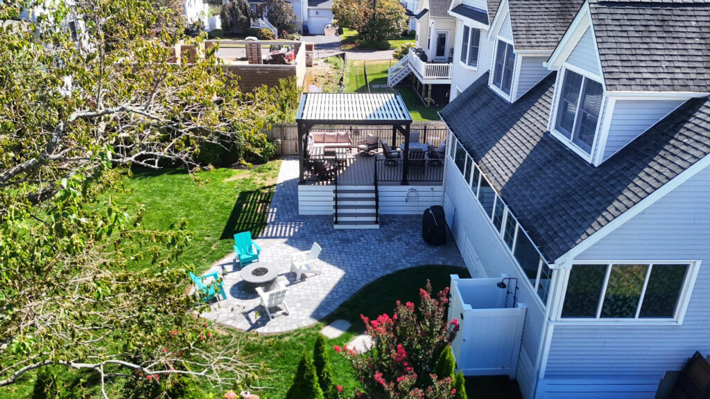 Custom deck and louvered pergola build in Toms River, NJ