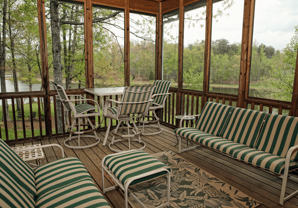screened in porch with wood ceiling built in New Jersey